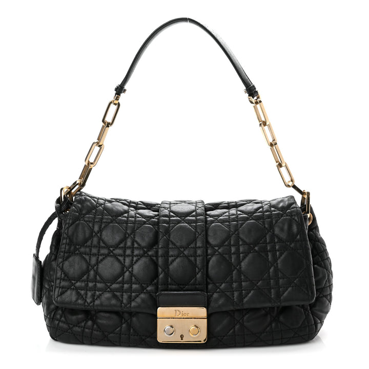 DIOR LAMBSKIN CANNAGE NEW LOCK SHOULDER BAG