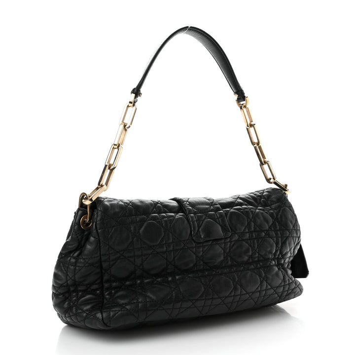 DIOR LAMBSKIN CANNAGE NEW LOCK SHOULDER BAG