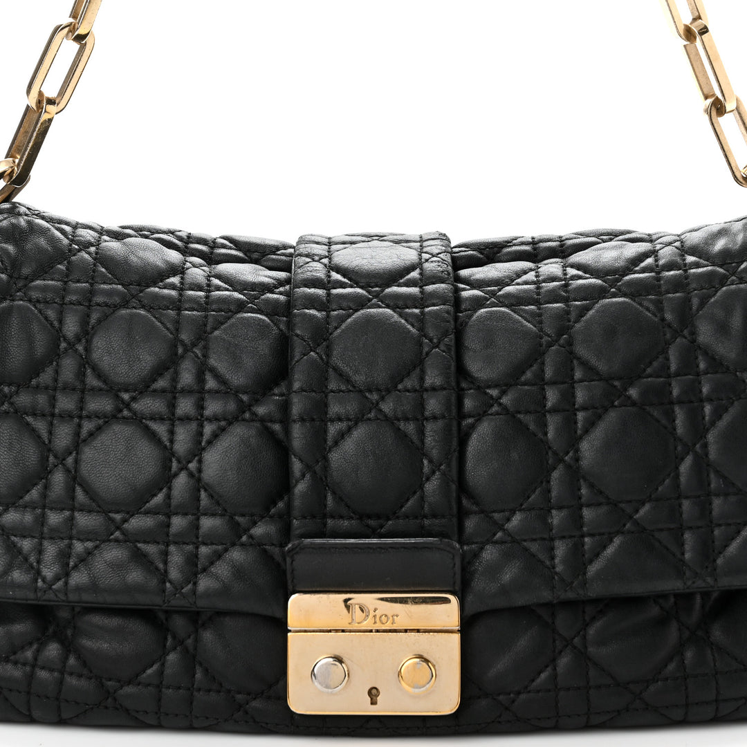 DIOR LAMBSKIN CANNAGE NEW LOCK SHOULDER BAG