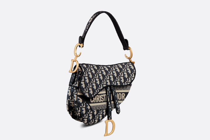 DIOR OBLIQUE EMBROIDERY SADDLE BAG