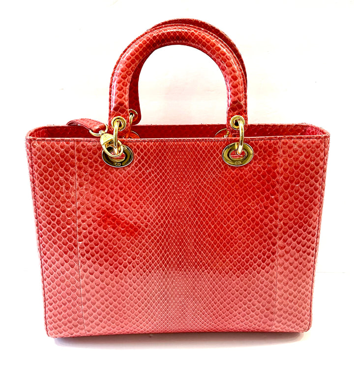 DIOR PYTHON LEATHER LARGE LADY DIOR BAG