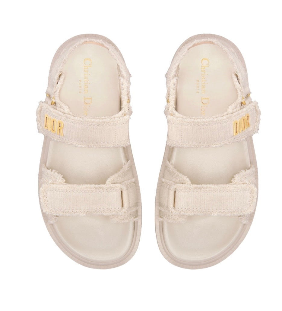DIOR RAW EDGE TRIM SIGNATURE LOGO DIORACT SANDALS