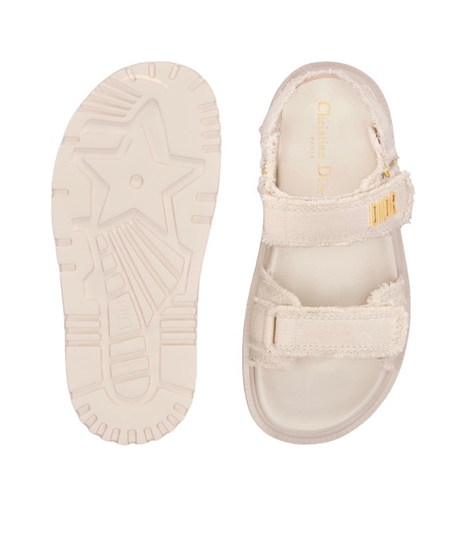 DIOR RAW EDGE TRIM SIGNATURE LOGO DIORACT SANDALS