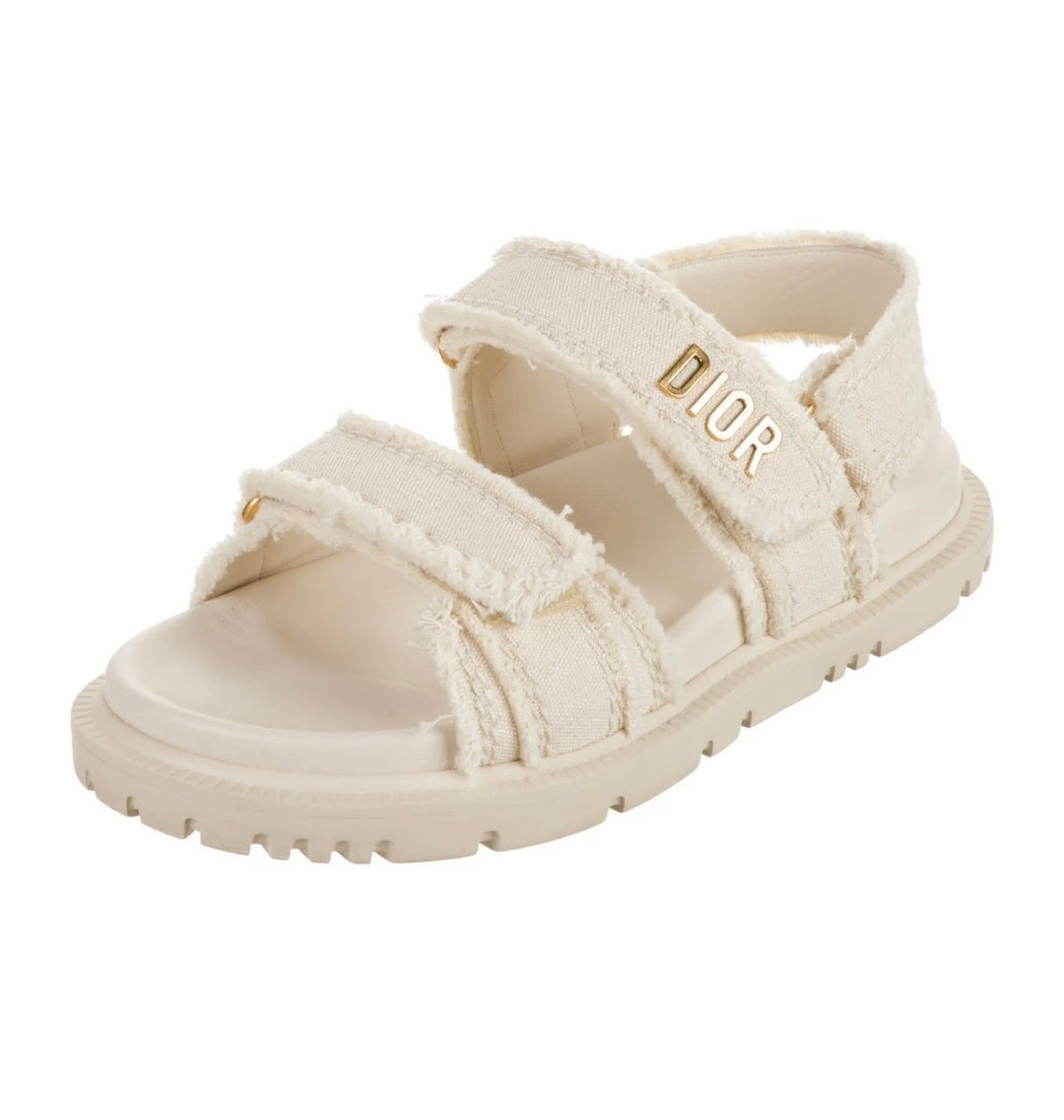 DIOR RAW EDGE TRIM SIGNATURE LOGO DIORACT SANDALS