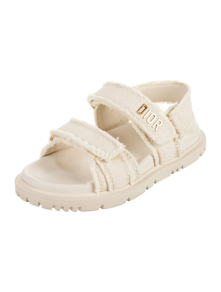 DIOR RAW EDGE TRIM SIGNATURE LOGO DIORACT SANDALS