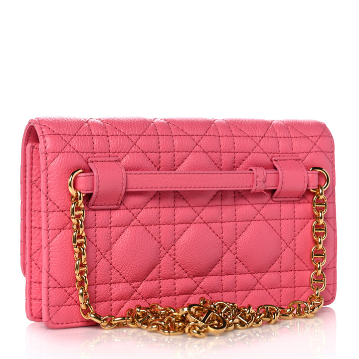 CHRISTIAN DIOR CANNAGE QUILTED CALFSKIN CARO CHAIN BELT BAG