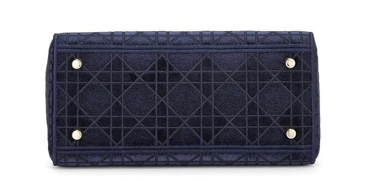 DIOR CANNAGE MEDIUM LADY DIOR LITE VELVET TOTE BAG
