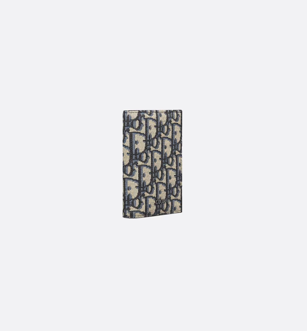 CHRISTIAN DIOR MONOGRAM OBLIQUE JACQUARD VERTICAL CARD HOLDER