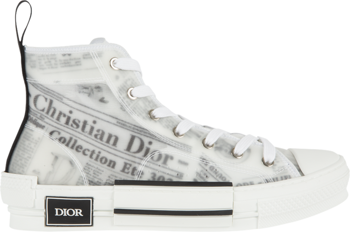 DIOR X DANIEL ARSHAM NEWSPAPER PRINT B23 HIGH TOP SNEAKERS