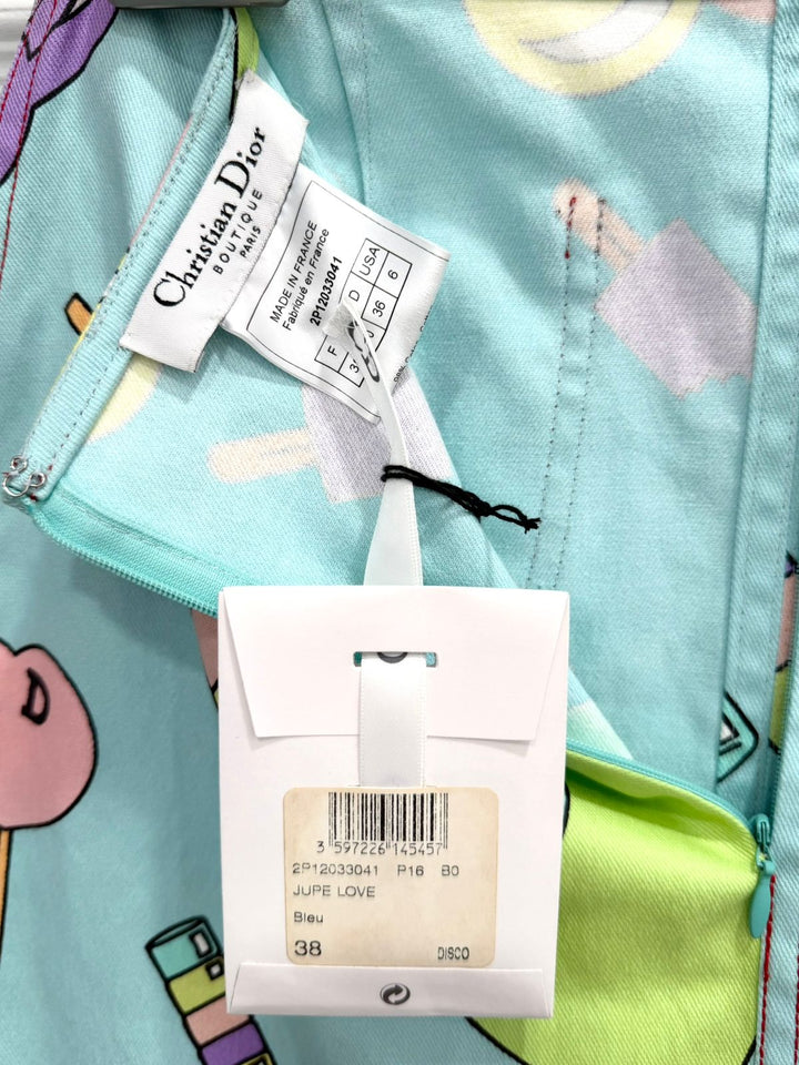 DIOR BY JOHN GALLIANO ICE CREAM CANDY SKIRT