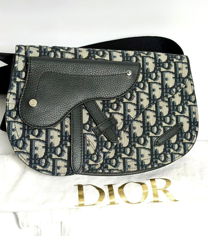 DIOR HOMME OBLIQUE SADDLE POUCH