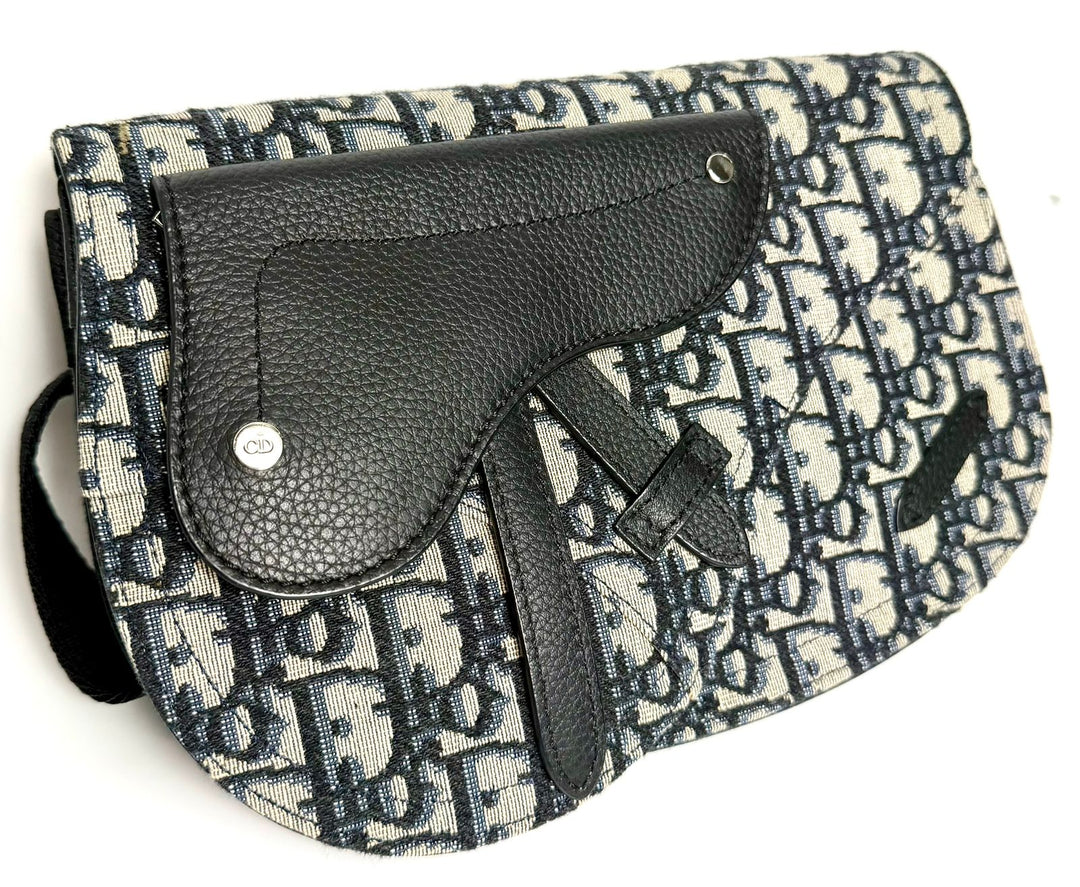 DIOR HOMME OBLIQUE SADDLE POUCH