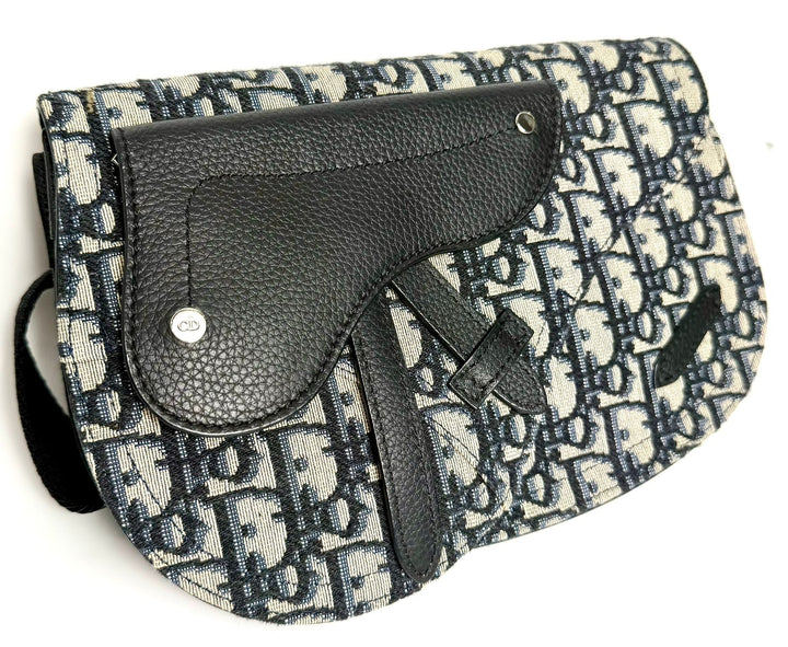 DIOR HOMME OBLIQUE SADDLE POUCH