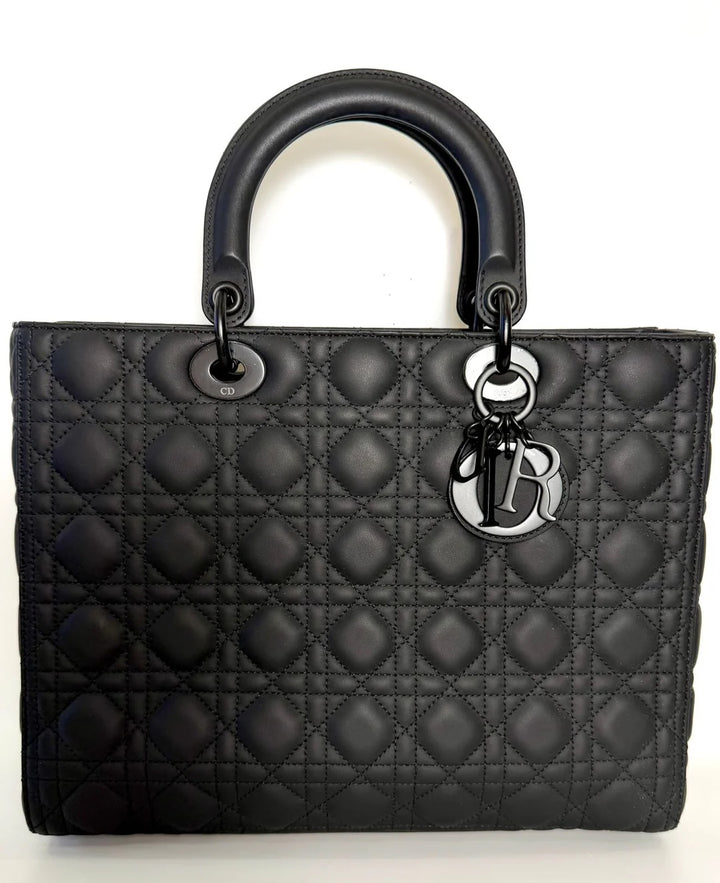 DIOR ULTRAMATTE CANNAGE CALFSKIN LARGE LADY DIOR BAG