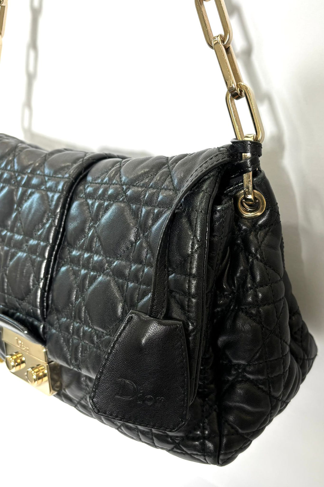 DIOR LAMBSKIN CANNAGE NEW LOCK SHOULDER BAG
