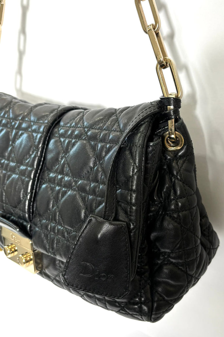 DIOR LAMBSKIN CANNAGE NEW LOCK SHOULDER BAG