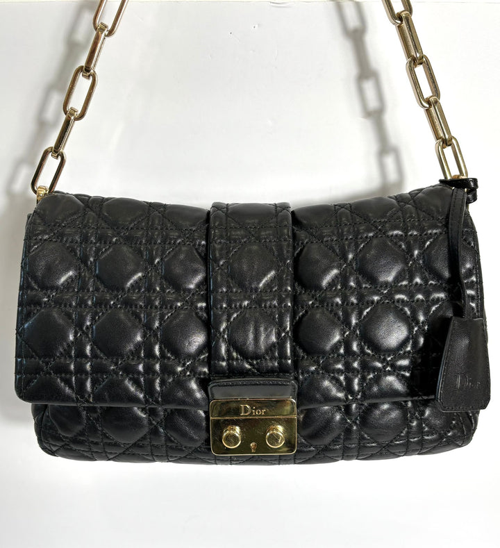 DIOR LAMBSKIN CANNAGE NEW LOCK SHOULDER BAG