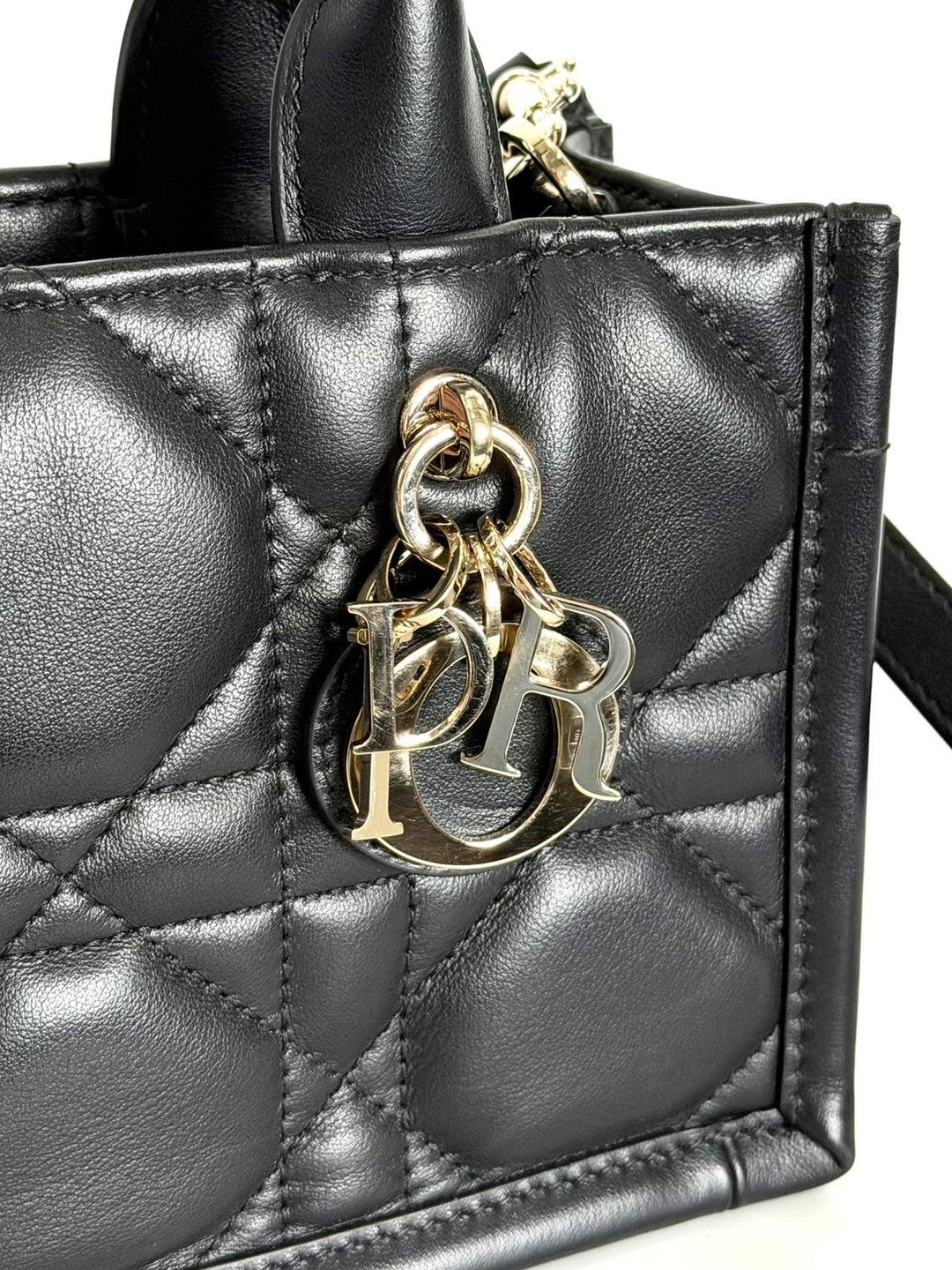 DIOR MACROCANNAGE CALFSKIN MINI DIOR BOOK TOTE BAG