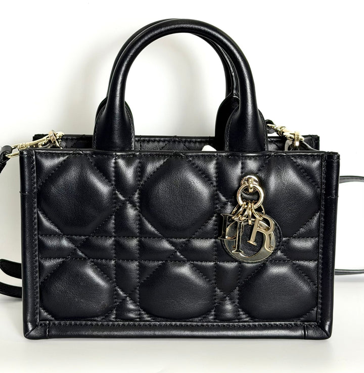 DIOR MACROCANNAGE CALFSKIN MINI DIOR BOOK TOTE BAG