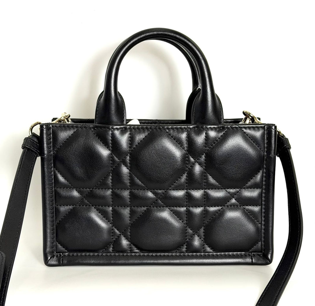DIOR MACROCANNAGE CALFSKIN MINI DIOR BOOK TOTE BAG
