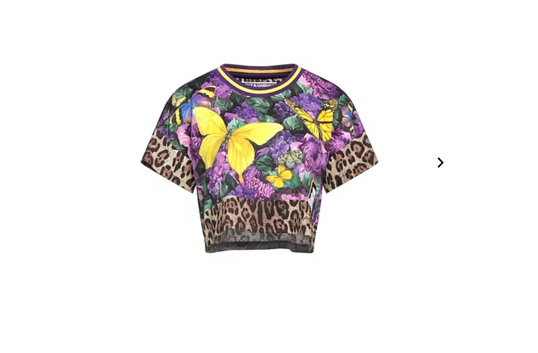DOLCE &amp; GABBANA BUTTERFLY PRINT CROP TOP