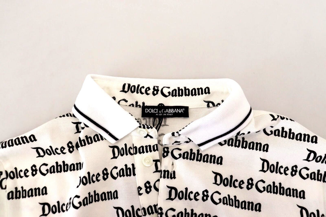 DOLCE &amp; GABBANA ALL OVER LOGO POLO SHIRT