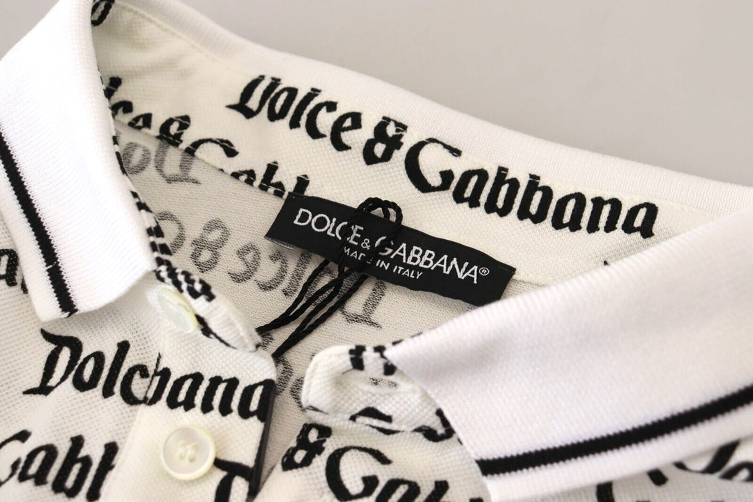 DOLCE &amp; GABBANA ALL OVER LOGO POLO SHIRT