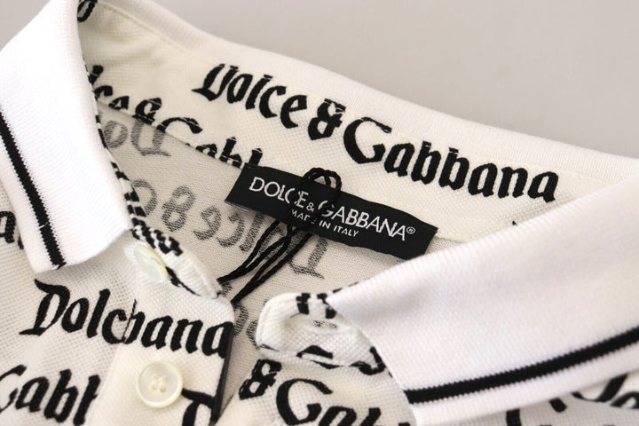 DOLCE &amp; GABBANA ALL OVER LOGO POLO SHIRT