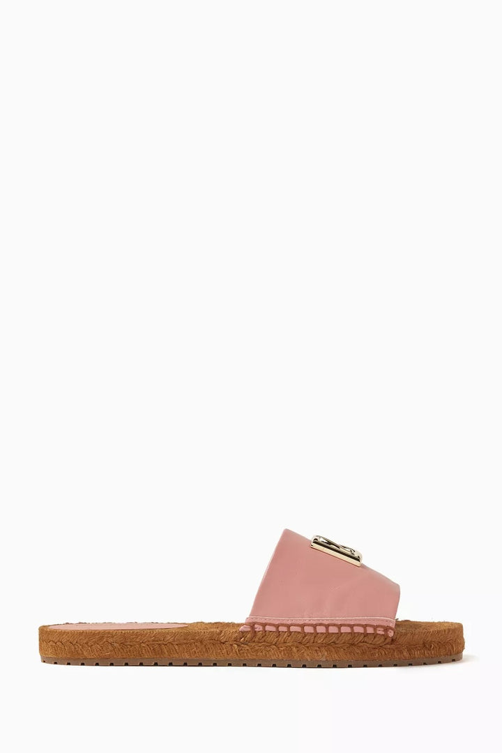 DOLCE &amp; GABBANA DG MEDALLION NAPPA LEATHER ESPADRILLES