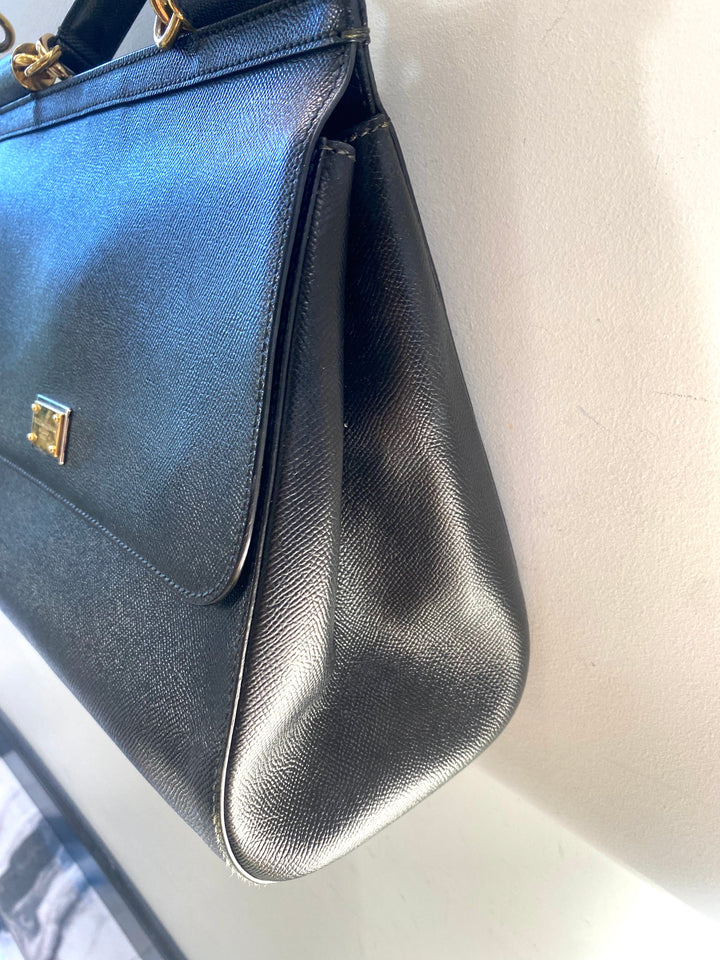 DOLCE &amp; GABBANA DAUPHINE LARGE MISS SICILY SATCHEL BAG
