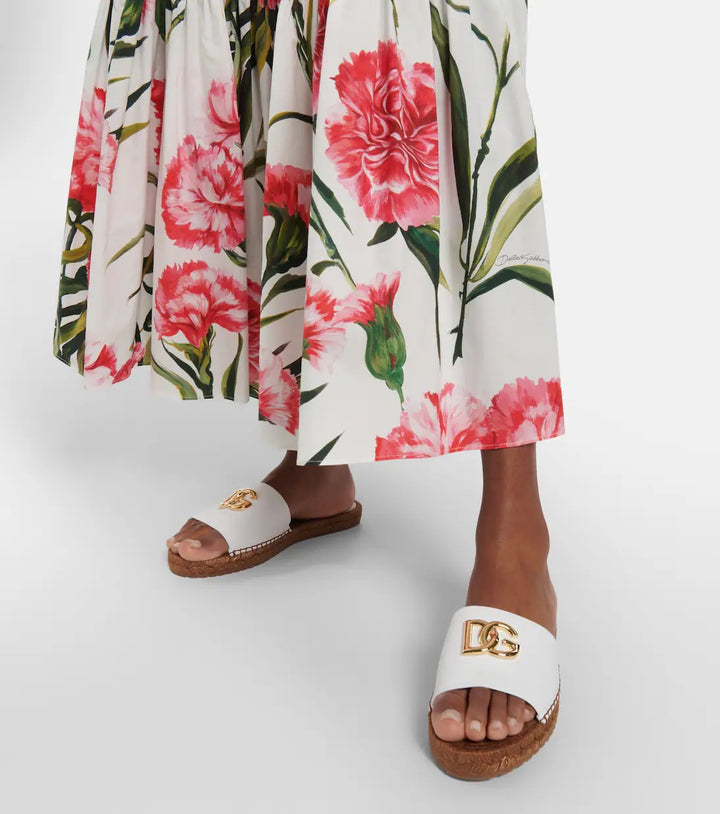 DOLCE &amp; GABBANA EMBELLISHED LEATHER ESPADRILLES