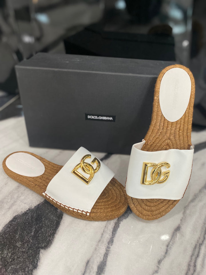 DOLCE &amp; GABBANA EMBELLISHED LEATHER ESPADRILLES