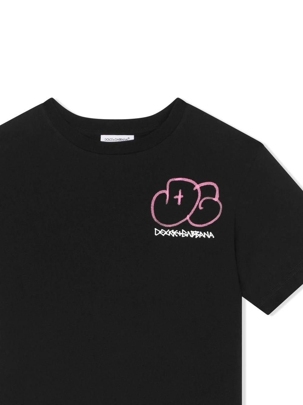 DOLCE &amp; GABBANA KIDS LOGO PRINT COTTON T-SHIRT
