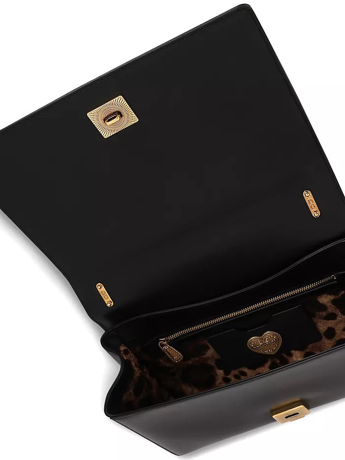 DOLCE &amp; GABBANA LARGE DEVOTION LAMBSKIN LEATHER BAG