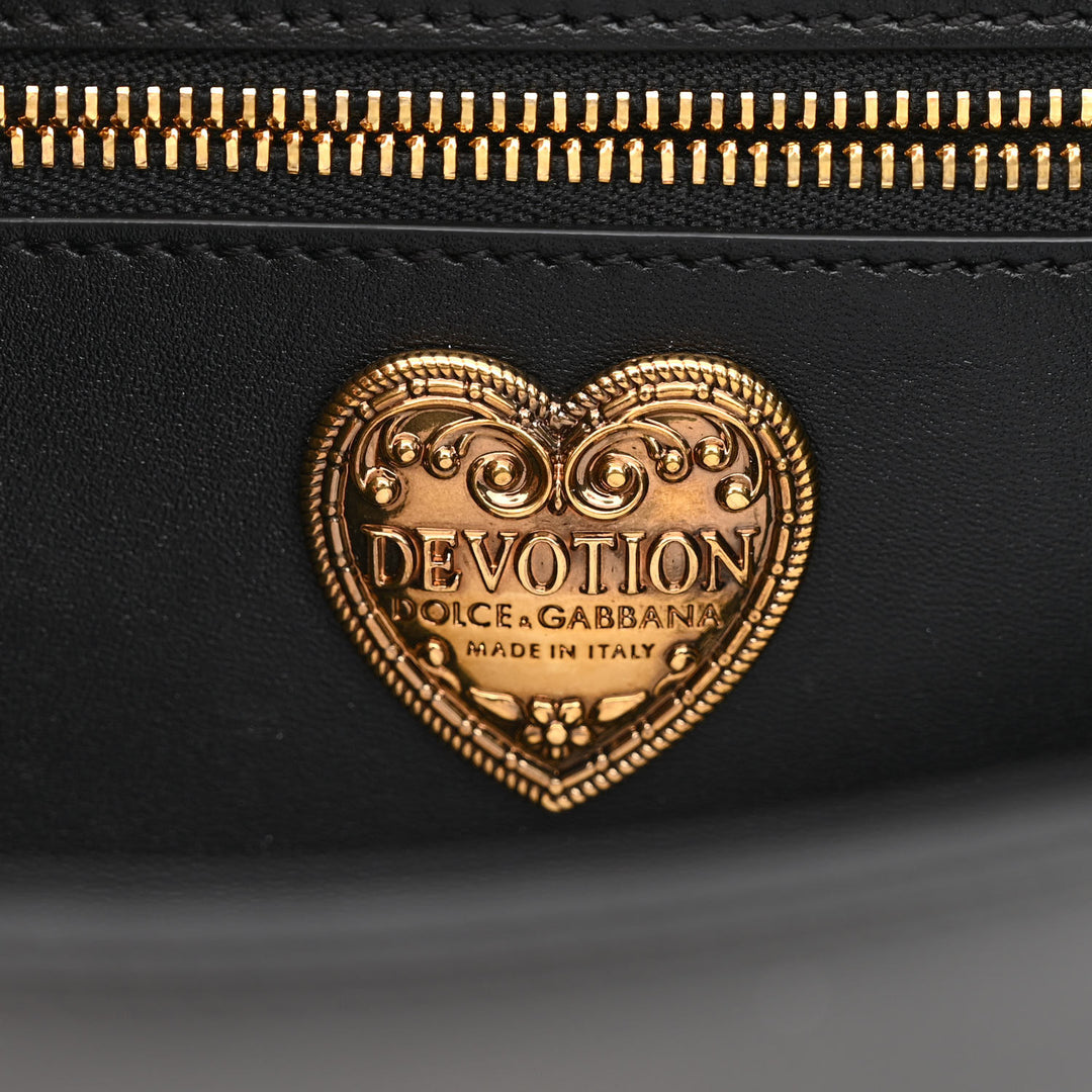 DOLCE &amp; GABBANA LARGE DEVOTION LAMBSKIN LEATHER BAG