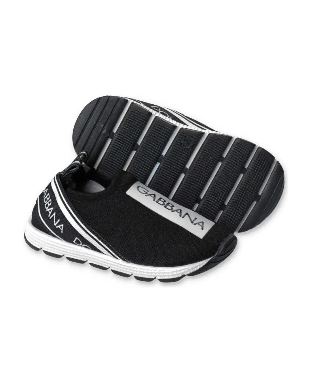 DOLCE &amp; GABBANA LOGO KNITTED BABY SNEAKERS