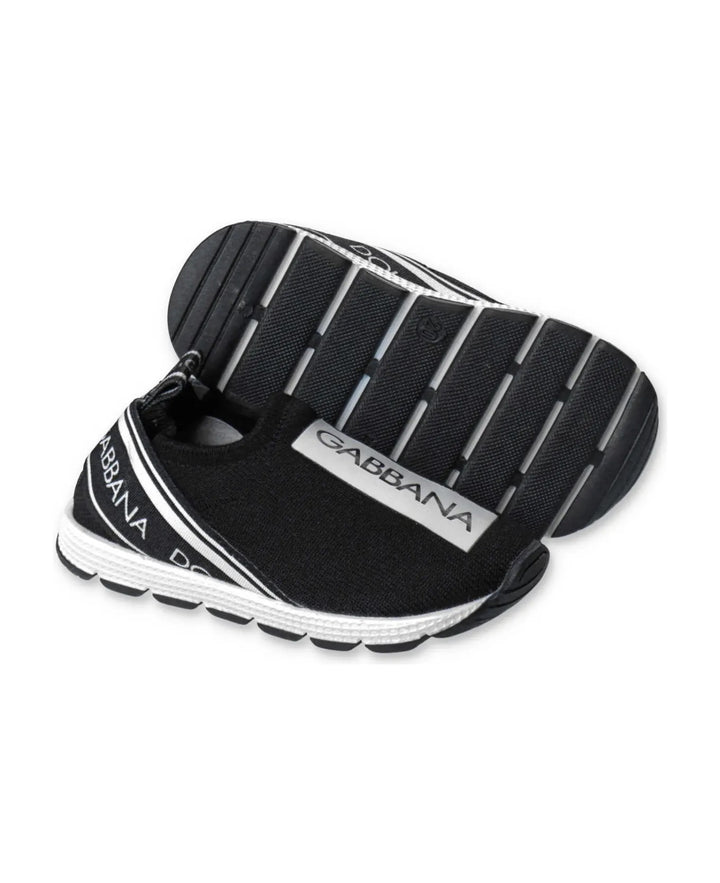 DOLCE &amp; GABBANA LOGO KNITTED BABY SNEAKERS