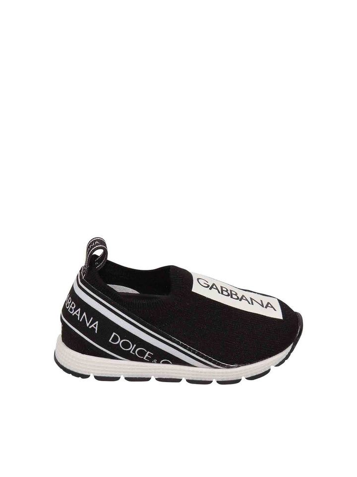 DOLCE &amp; GABBANA LOGO KNITTED BABY SNEAKERS