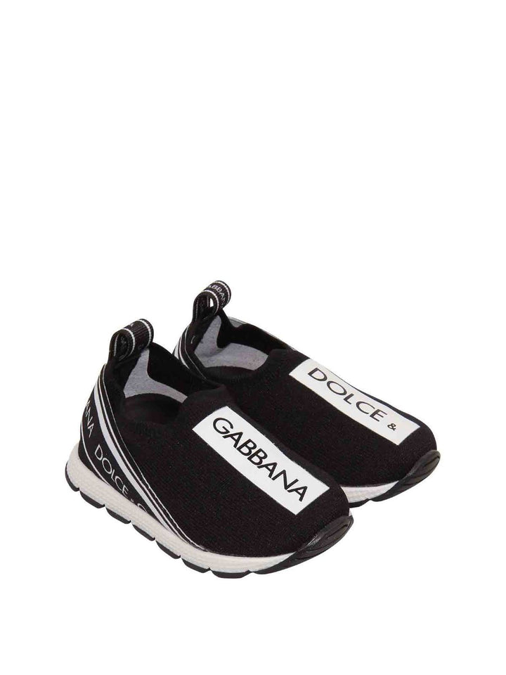 DOLCE &amp; GABBANA LOGO KNITTED BABY SNEAKERS