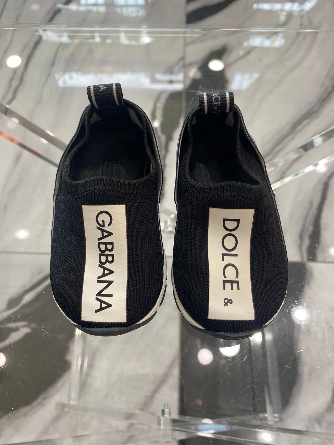 DOLCE &amp; GABBANA LOGO KNITTED BABY SNEAKERS