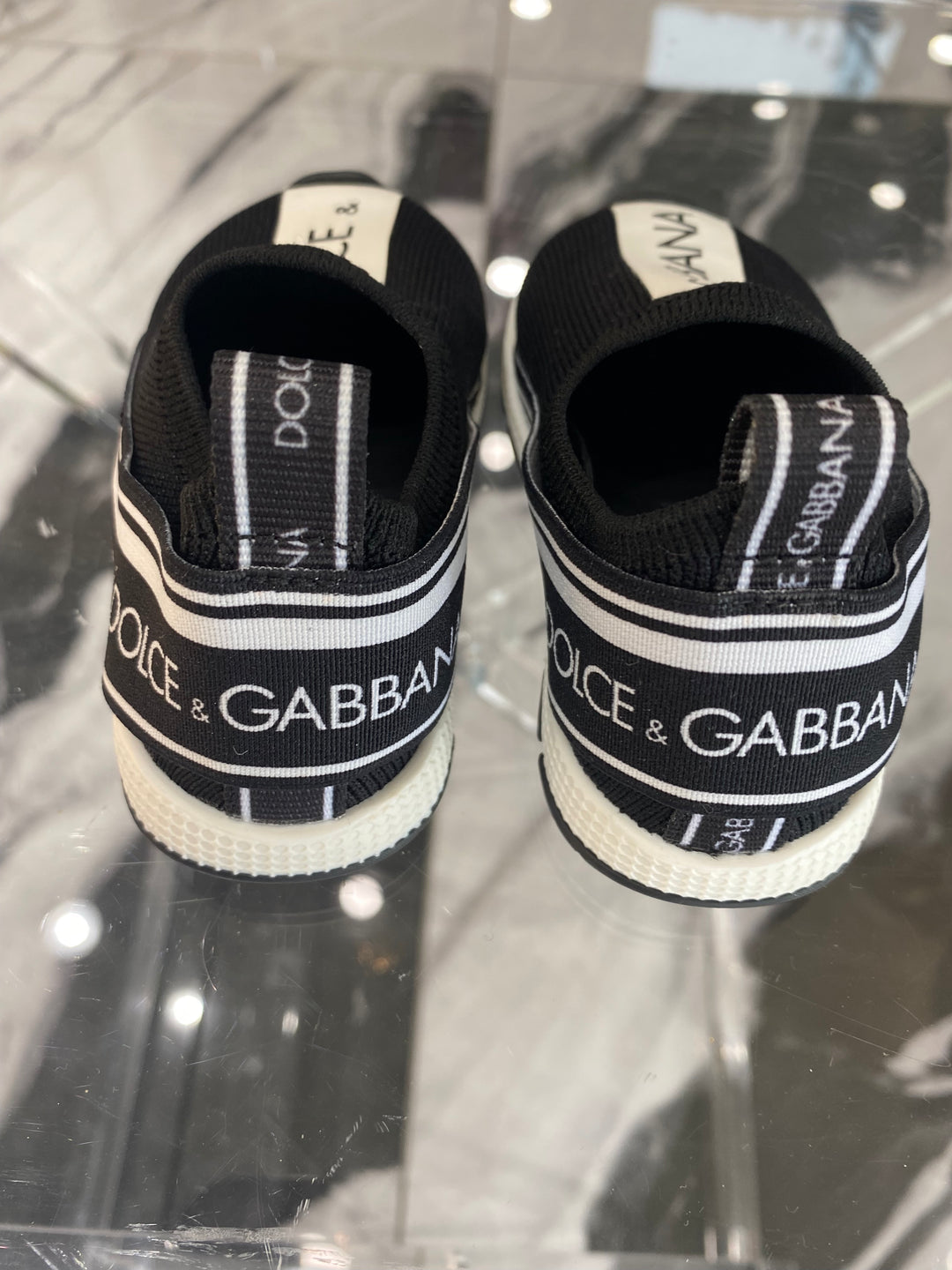 DOLCE &amp; GABBANA LOGO KNITTED BABY SNEAKERS