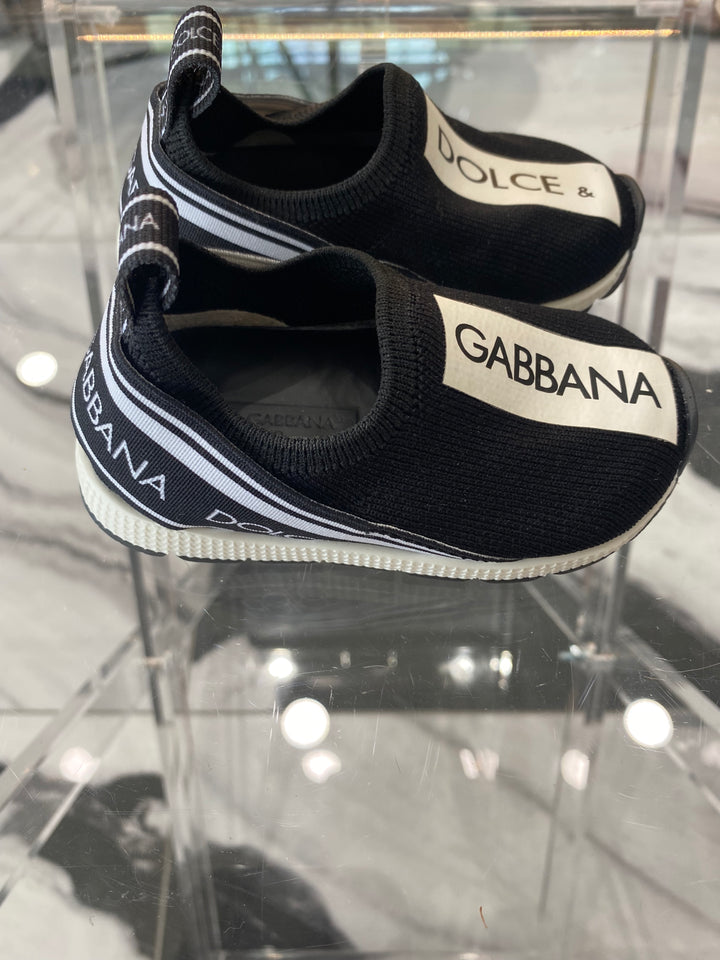 DOLCE &amp; GABBANA LOGO KNITTED BABY SNEAKERS