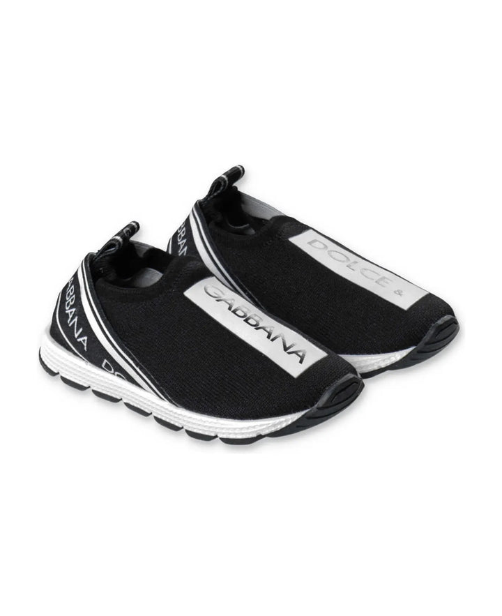 DOLCE &amp; GABBANA LOGO KNITTED BABY SNEAKERS