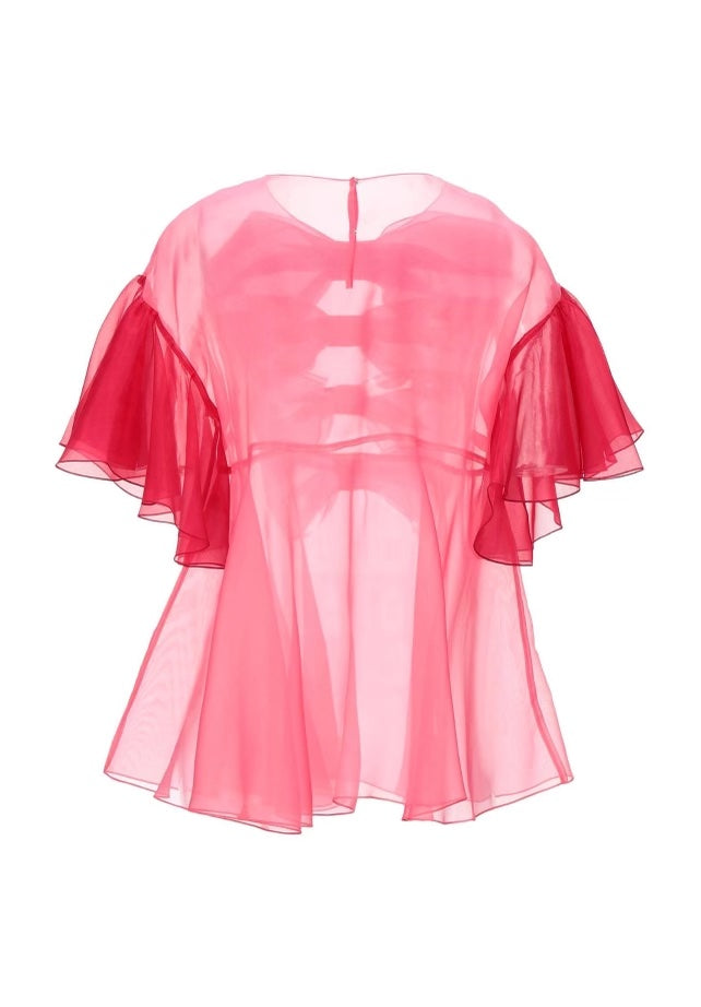 DOLCE &amp; GABBANA MULTIPLE BOW SILK ORGANZA BLOUSE