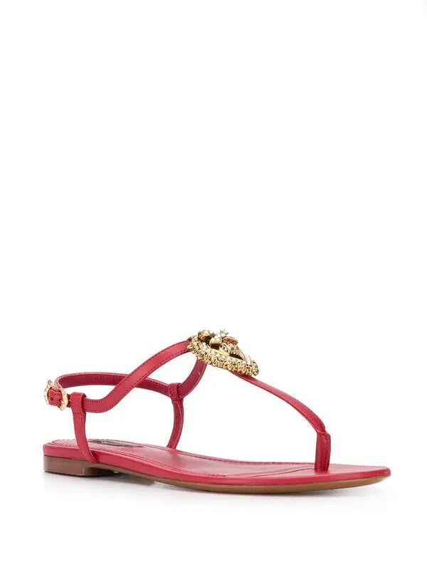 DOLCE &amp; GABBANA NAPPA LEATHER DEVOTION SANDALS