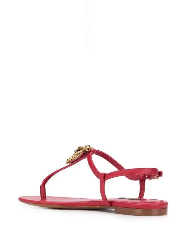 DOLCE &amp; GABBANA NAPPA LEATHER DEVOTION SANDALS