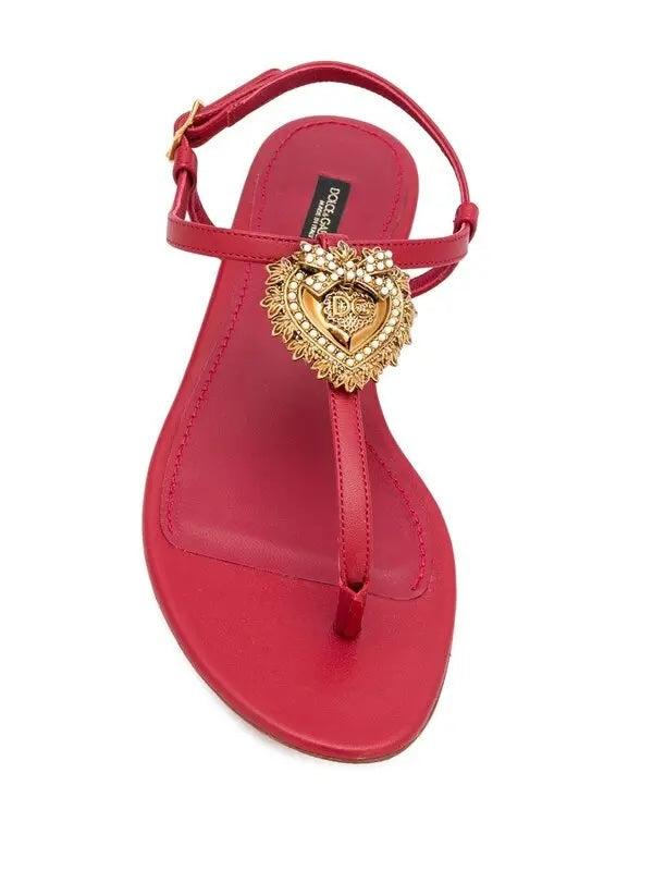 DOLCE &amp; GABBANA NAPPA LEATHER DEVOTION SANDALS