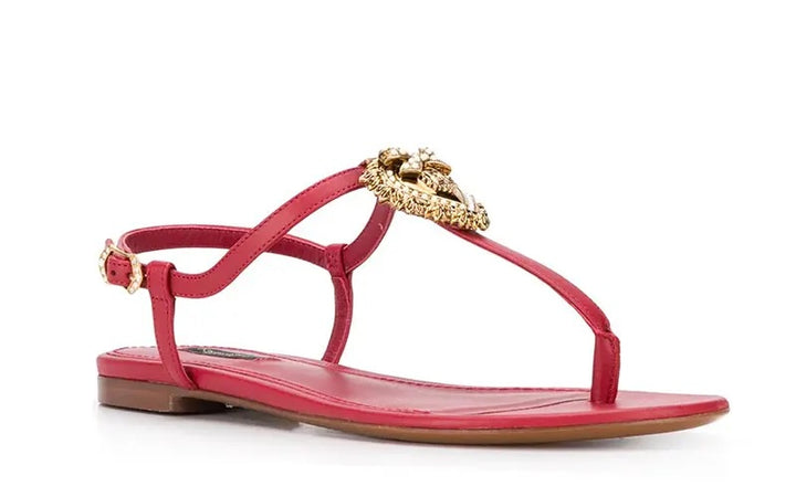 DOLCE &amp; GABBANA NAPPA LEATHER DEVOTION SANDALS