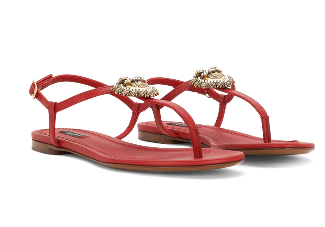 DOLCE &amp; GABBANA NAPPA LEATHER DEVOTION SANDALS