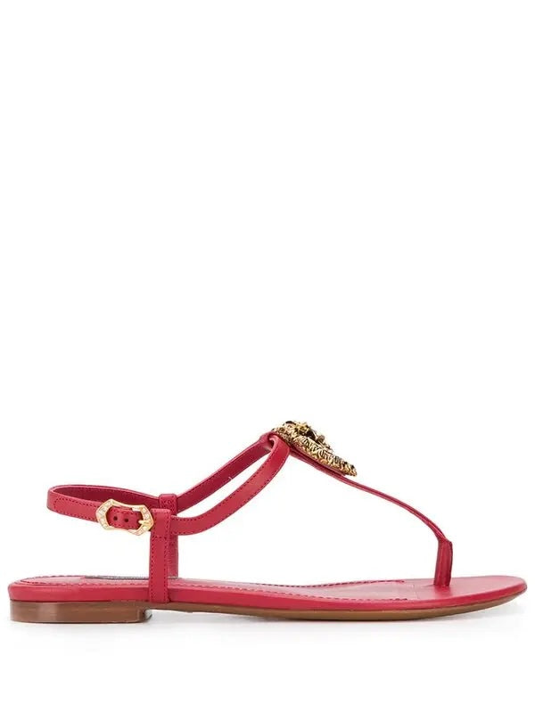 DOLCE &amp; GABBANA NAPPA LEATHER DEVOTION SANDALS